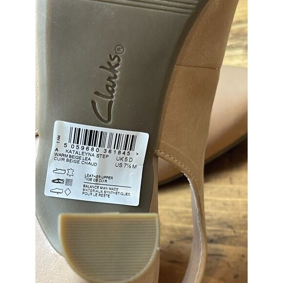 Clarks Nude Beige Slingback Mid Heel Pumps – Size 7.5D / EU 38 - Picture 5 of 7
